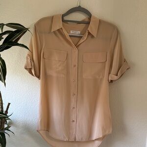Equipment Tan Button-Up Shirt